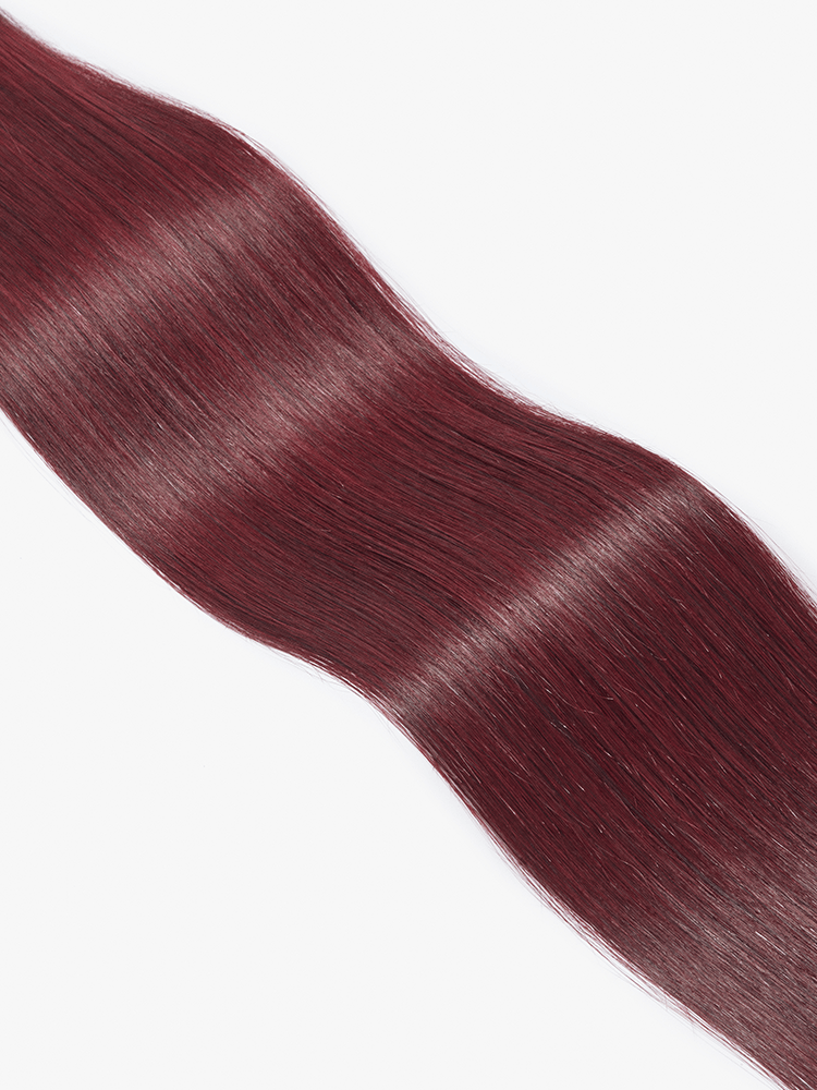 Frodio Ponypop Burgundy Seamless Straight Wrap Around Ponytail Human Hair - Ruby-06