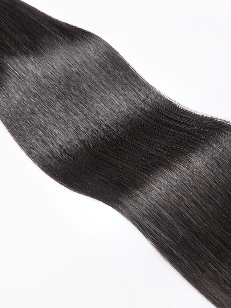 Frodio Ponypop Natural Black Seamless Straight Drawstring Ponytail Human Hair - Destiny