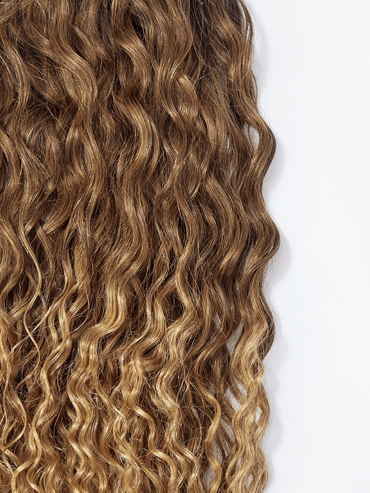 Frodio Ponypop 3 Tone Ombre Full Water Wave Drawstring Ponytail Human Hair- Gloria-08