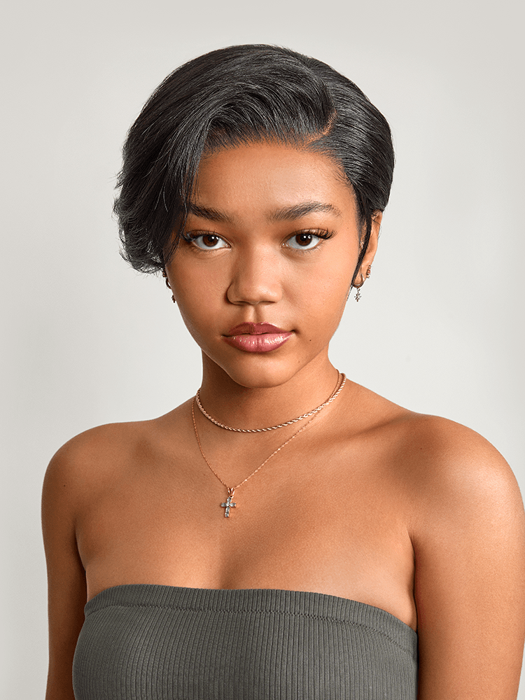 Frodio StyleStay Long-Lasting Pixie Cut Glueless Hairstyle Human Hair With BioProtein Tech-02