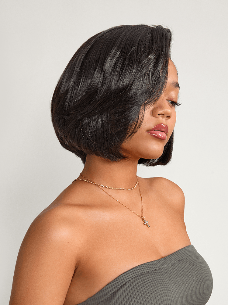 Frodio StyleStay Long-Lasting Bob Wig Glueless Hairstyle Human Hair With BioProtein Tech-18