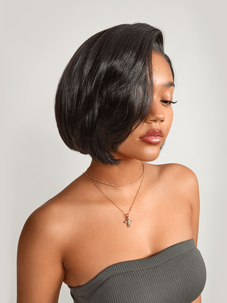 Frodio StyleStay Long-Lasting Bob Wig Glueless Hairstyle Human Hair With BioProtein Tech-15