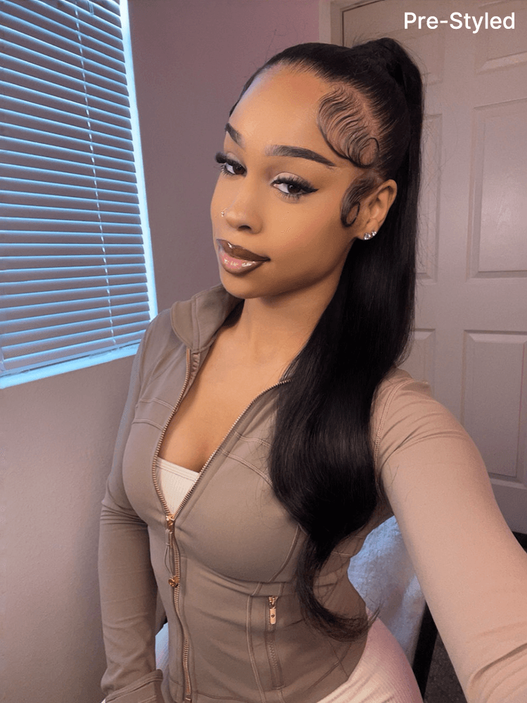 Frodio Ponypop Straight/Yaki Straight/Water Wave/Boho Curl Ponytail Human Hair Extensions-17