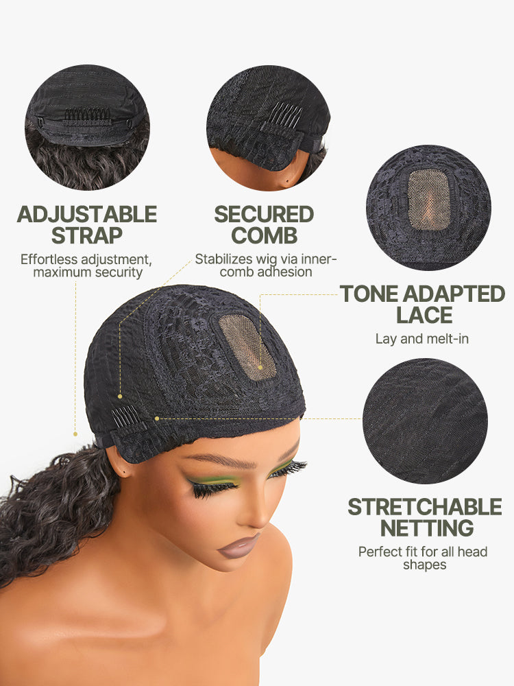 Frodio Veralux™ Blend Human Hair Big Curly Bangs Wig - Effortless Shaggy Waves-15