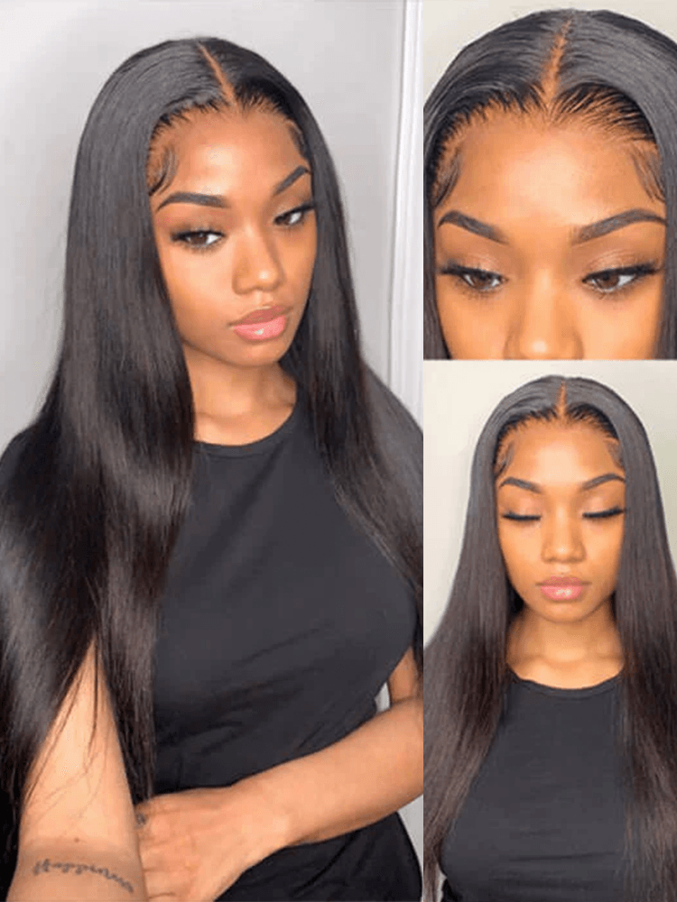 Frodio 100% Human Hair Silky Straight Glueless Flexfit Drawstring Wig Fits All Head Size-04