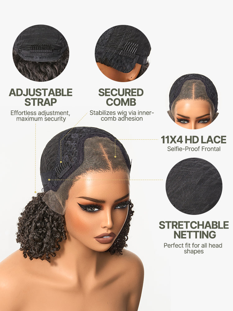Frodio Veralux™ Blend Human Hair Micro Twist Curly Wigs 11X4 HD Lace Dreadlock Wig-03