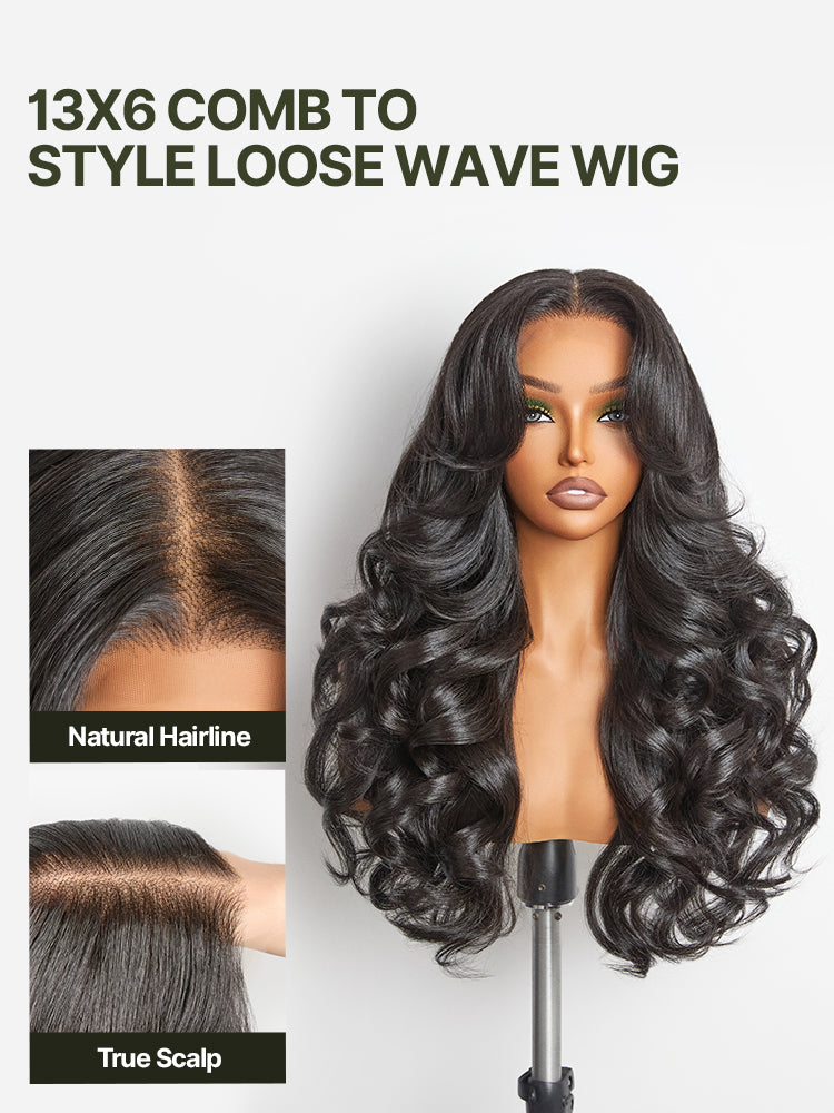 Frodio Veralux™ Blend Human Hair 24" 13x6 HD Lace Loose Wave Wig-13