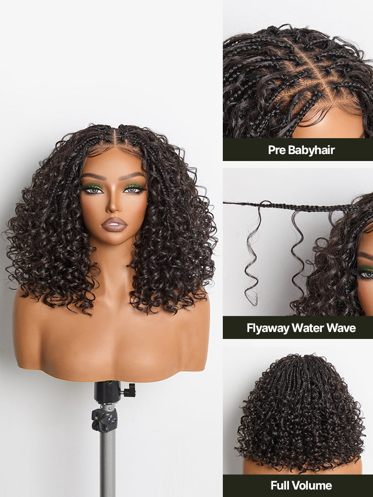 Frodio Veralux™ 13x6 HD Lace Wig Glueless Wear & Go 12” Boho Braids Water Wave Wig – Premium Fiber, Beginner Friendly-03