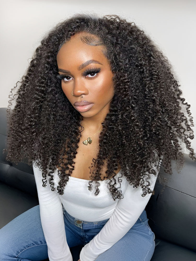 Frodio 20" Veralux™ Blend Human Hair 3in1 Half Wig Kinky Curly Hair Ready To Wear Big Hair Curly Hair Wig Natural Volume & Bounce-01