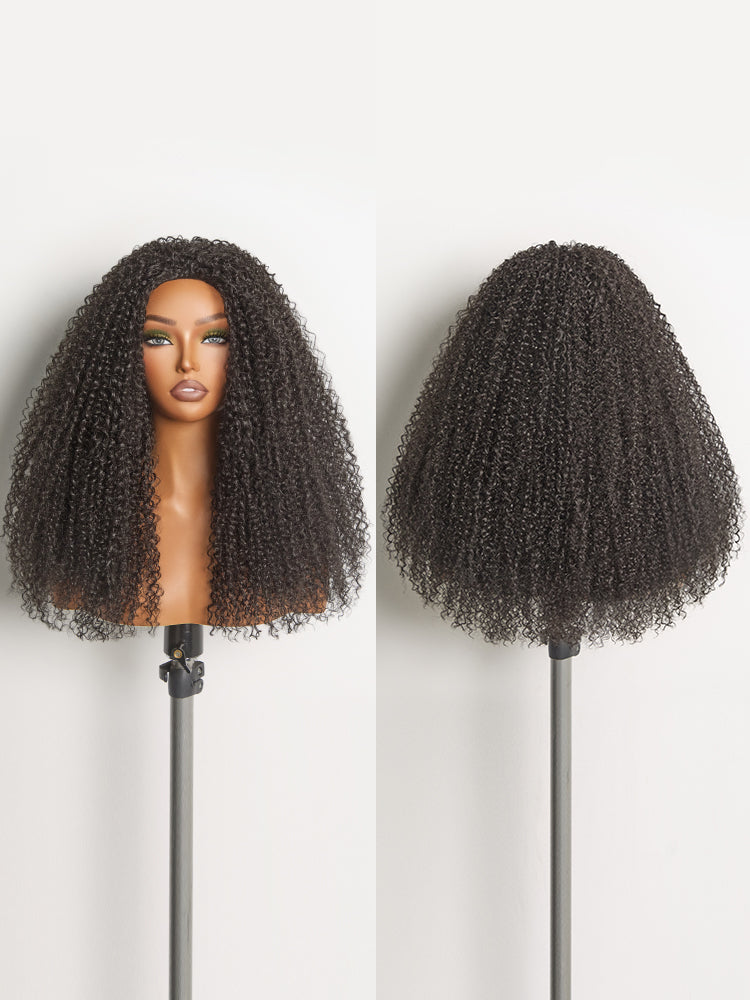 Frodio 20" Veralux™ Blend Human Hair 3in1 Half Wig Kinky Curly Hair Ready To Wear Big Hair Curly Hair Wig Natural Volume & Bounce-08