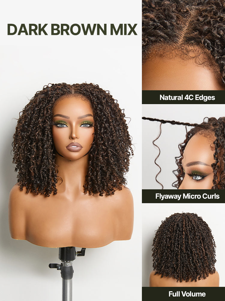Frodio Veralux™ Micro Twist Curly Dreadlock Wig 11x4 HD Lace Front Glueless Synthetic Hair-22