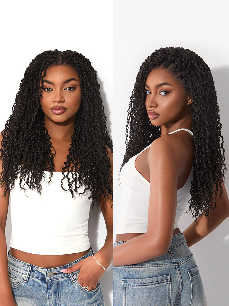 Frodio Veralux™ Fiber Boho Twist Curly Wig 13x6 Pre-Cut Lace Front Glu