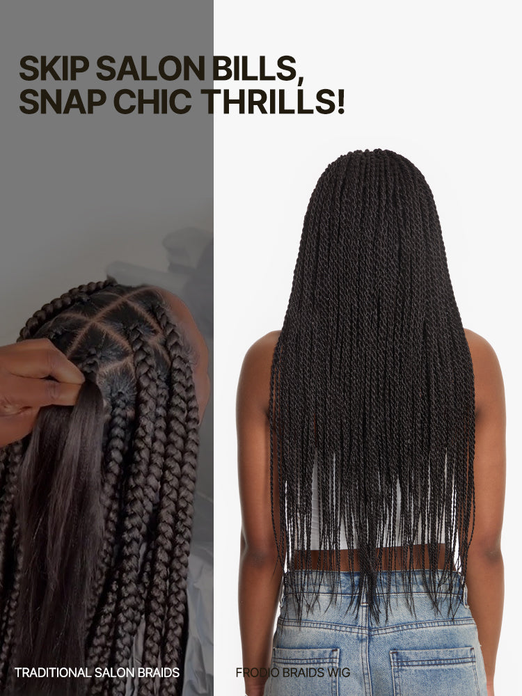 Frodio Veralux™ 13x5 Pre-Cut Lace Front Glueless Two-Strand Twist Braided Wig – Synthetic, Beginner Friendly-27