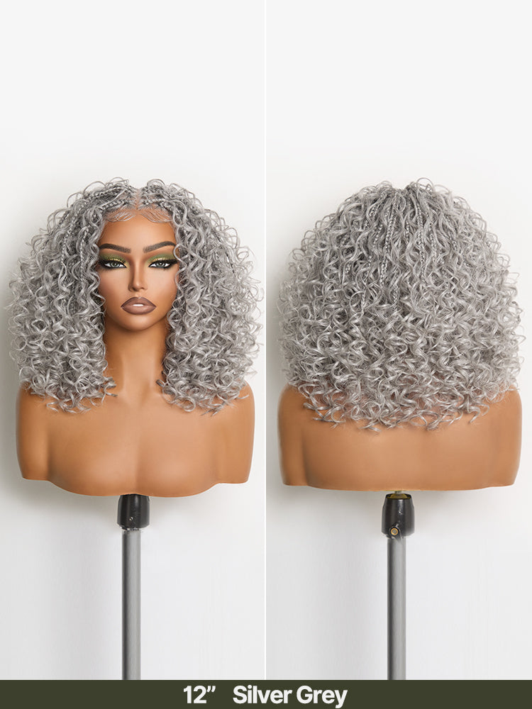 Frodio Veralux™ 13x6 HD Pre-Cut Lace Wig Glueless Wear & Go 12” Boho Braids Water Wave Wig – Premium Fiber, Beginner Friendly-35