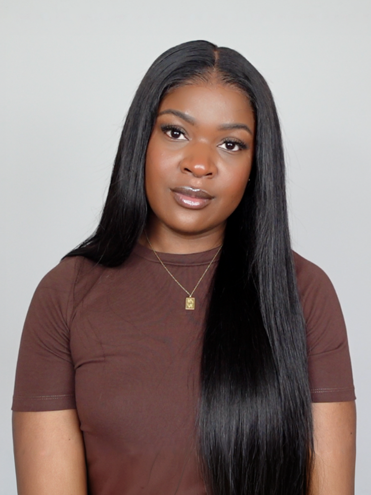 Frodio 100% Human Hair Silky Straight Glueless Flexfit Drawstring Wig Fits All Head Size Pre-Cut Lace Wig-02
