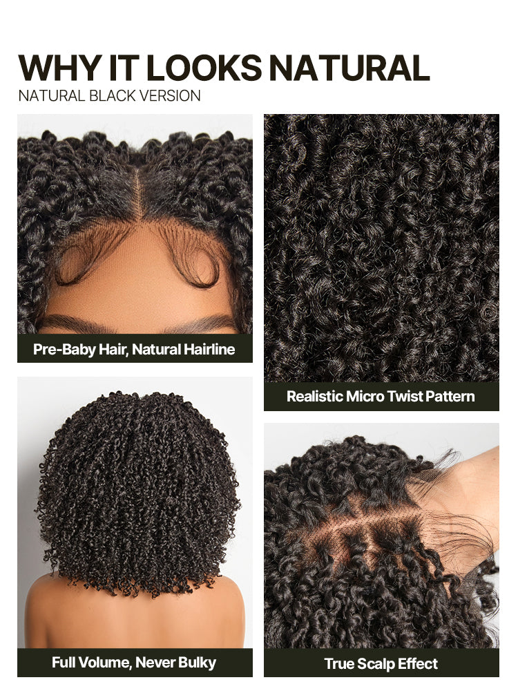 Frodio Veralux™ Fiber Micro Twist Curly Dreadlock Wig 11x4 HD Lace Front Glueless-44
