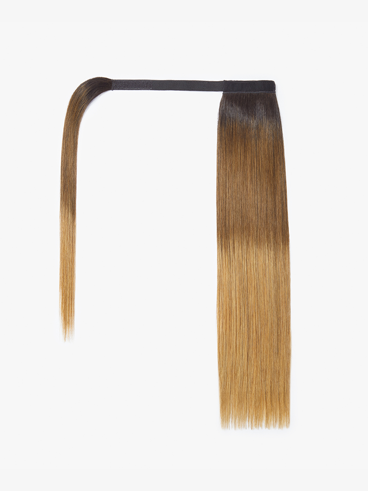 Frodio Ponypop 3 Tone Ombre Seamless Straight Wrap Around Ponytail Human Hair- Ombre-10