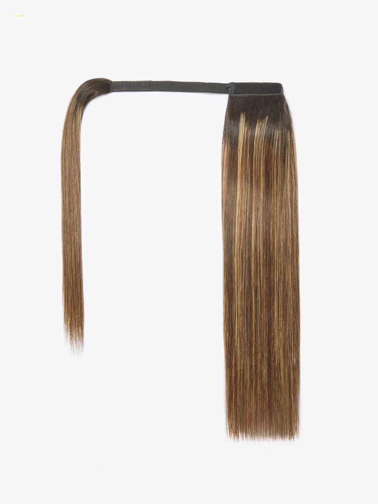 Frodio Ponypop Honey Blonde Highlight Straight Wrap Around Ponytail Human Hair - JOY-08