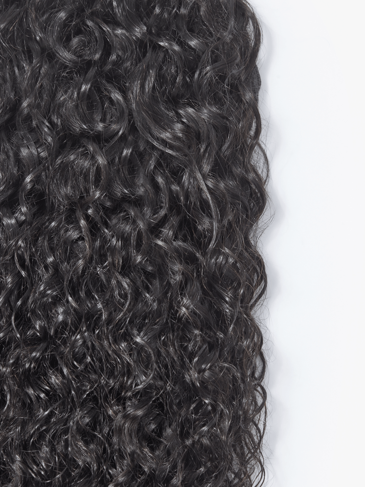 Frodio Ponypop Natural Black Full Water Wave Drawstring Ponytail Human Hair - Imani-10