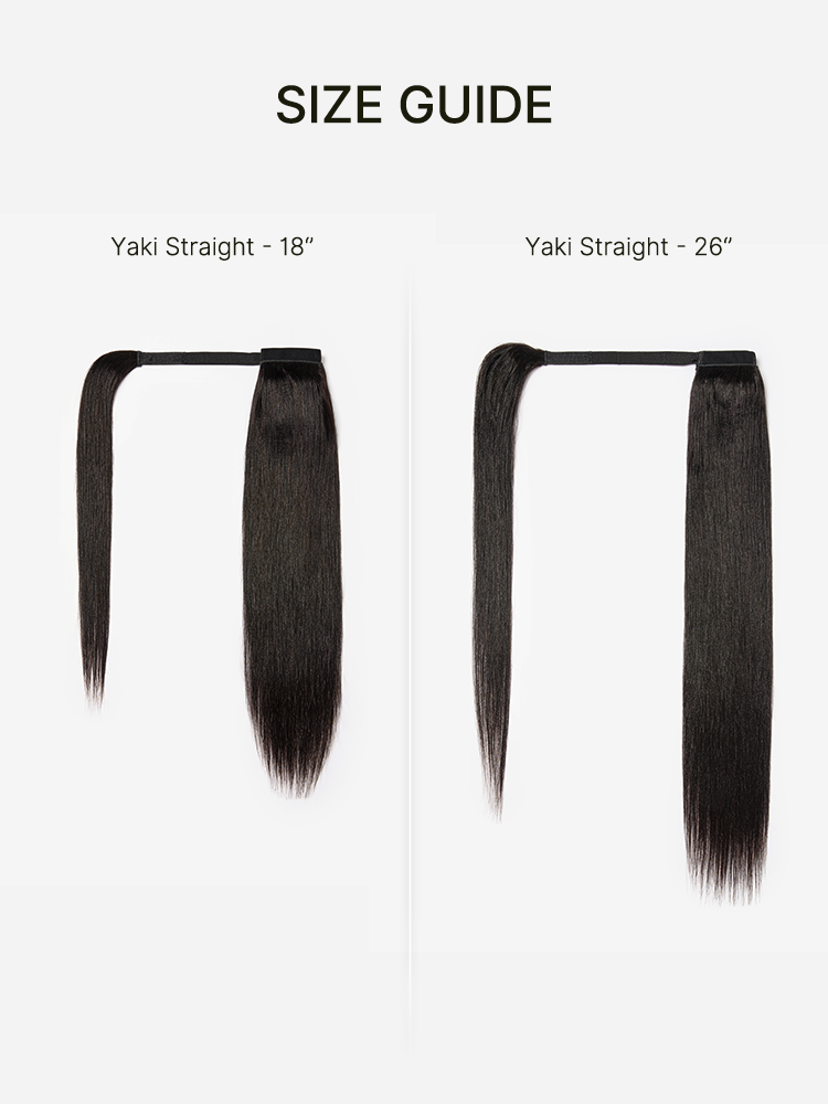 Frodio Ponypop Natural Black Yaki Straight Drawstring Ponytail Human Hair - Nia-04