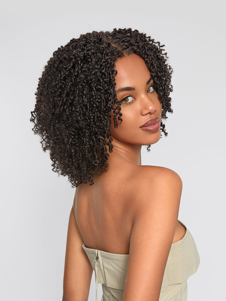 Frodio Veralux™ Blend Human Hair Micro Twist Curly Wigs 11X4 HD Lace Dreadlock Wig-06