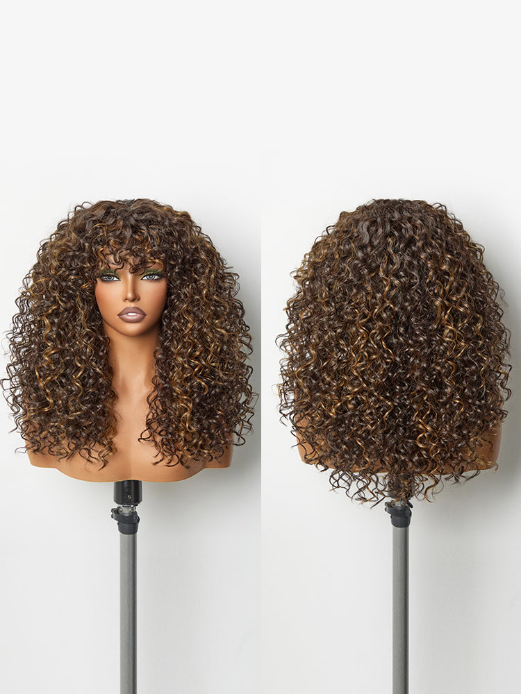 [Blend]Frodio Veralux™ Blend Human Hair Curly Wig With Bangs- Effortless Shaggy Waves Big Hair Curly Hair Wig-09