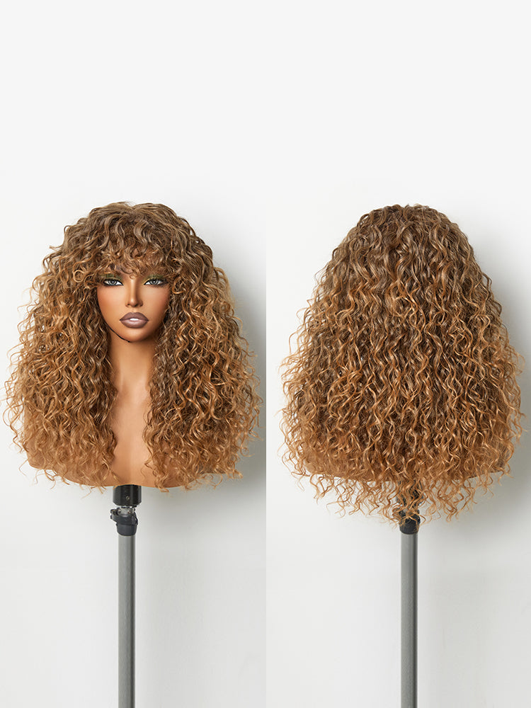 [Blend]Frodio Veralux™ Blend Human Hair Curly Wig With Bangs- Effortless Shaggy Waves Big Hair Curly Hair Wig-10