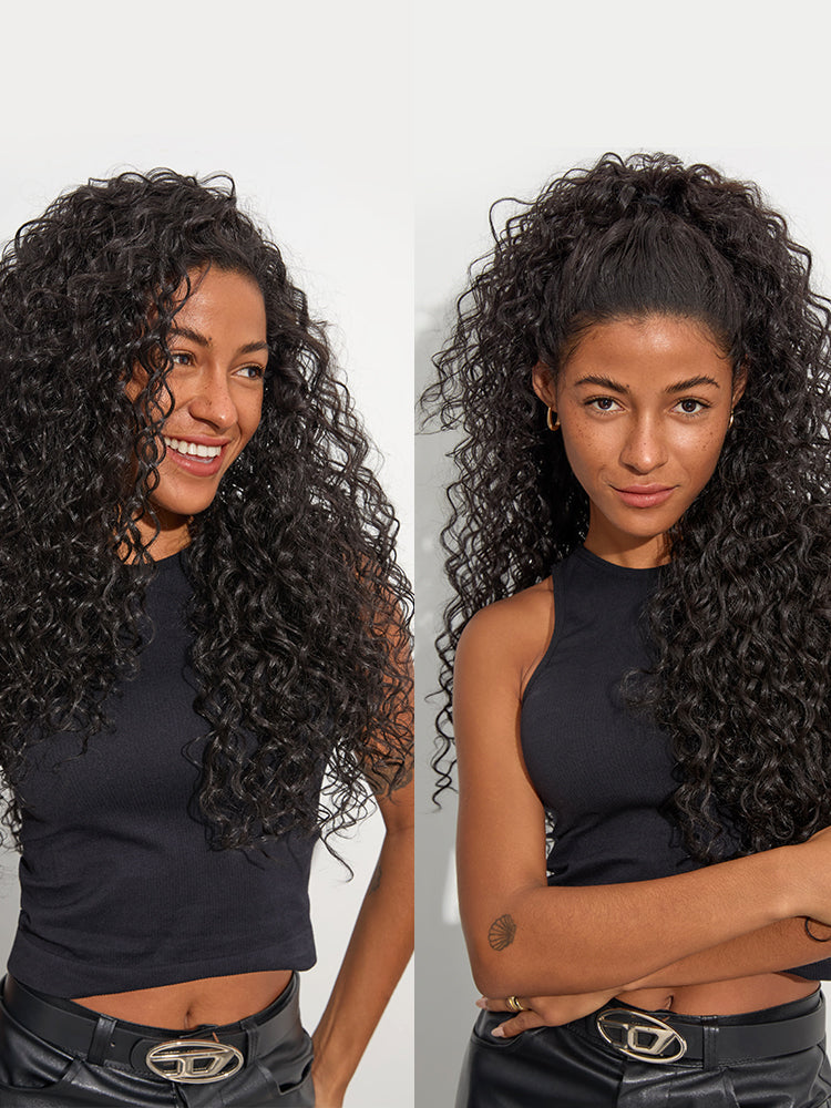 [Blend] Frodio 26" Veralux™ Blend Human Hair 3in1 Half Wig Ready To Wear Shaggy Waves Big Hair Curly Hair Wig-08