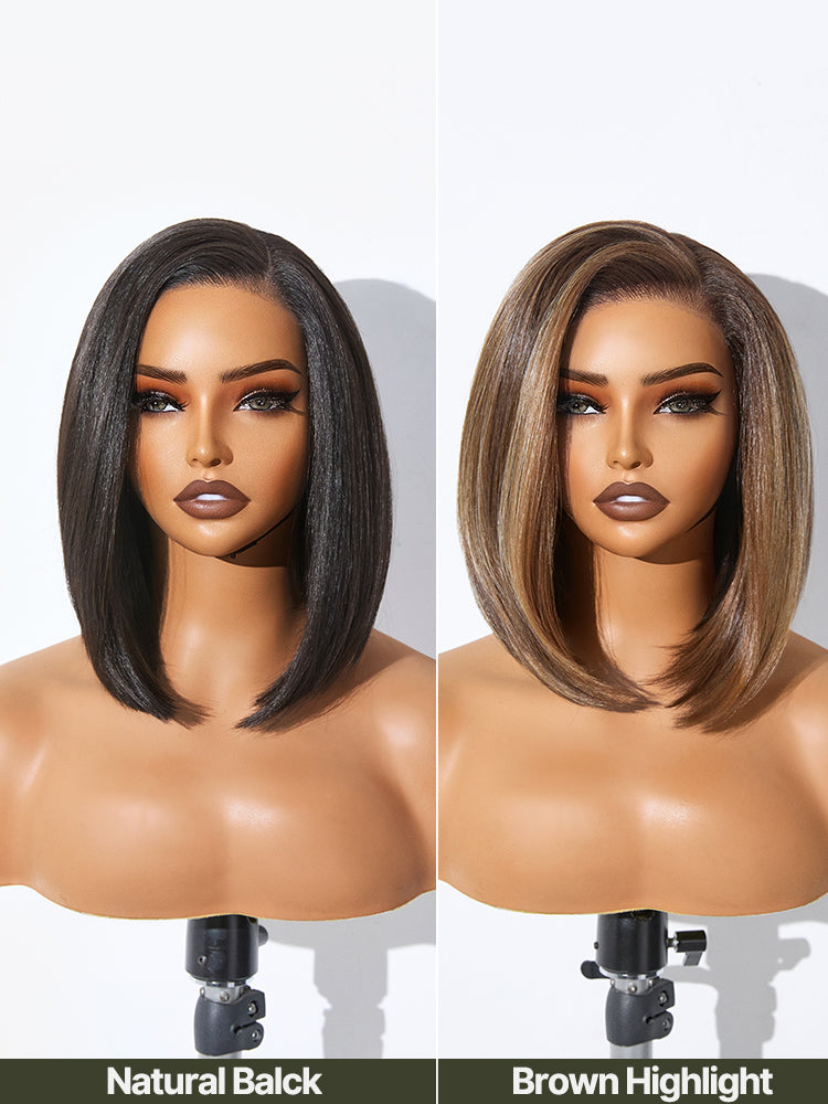 [Blend]Frodio Veralux™ Blend Human Hair Side Part Bob Wig Pre-Plucked Ready-to-Wear Glueless Wig-04