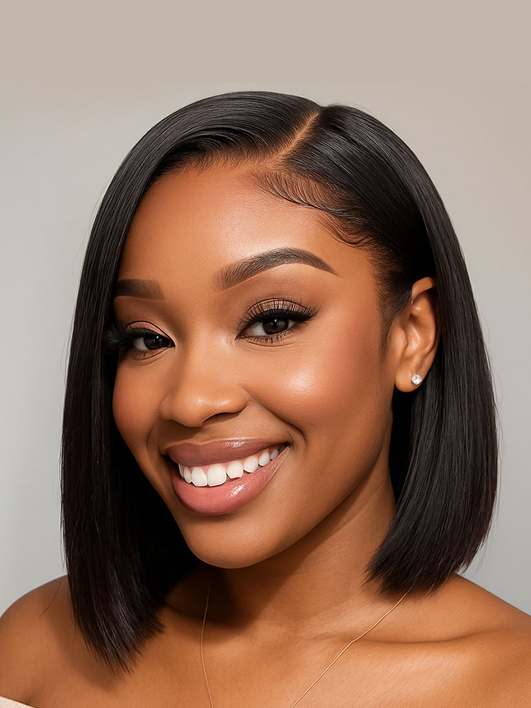 [Blend]Frodio Veralux™ Blend Human Hair Side Part Bob Wig Pre-Plucked Ready-to-Wear Glueless Wig-05