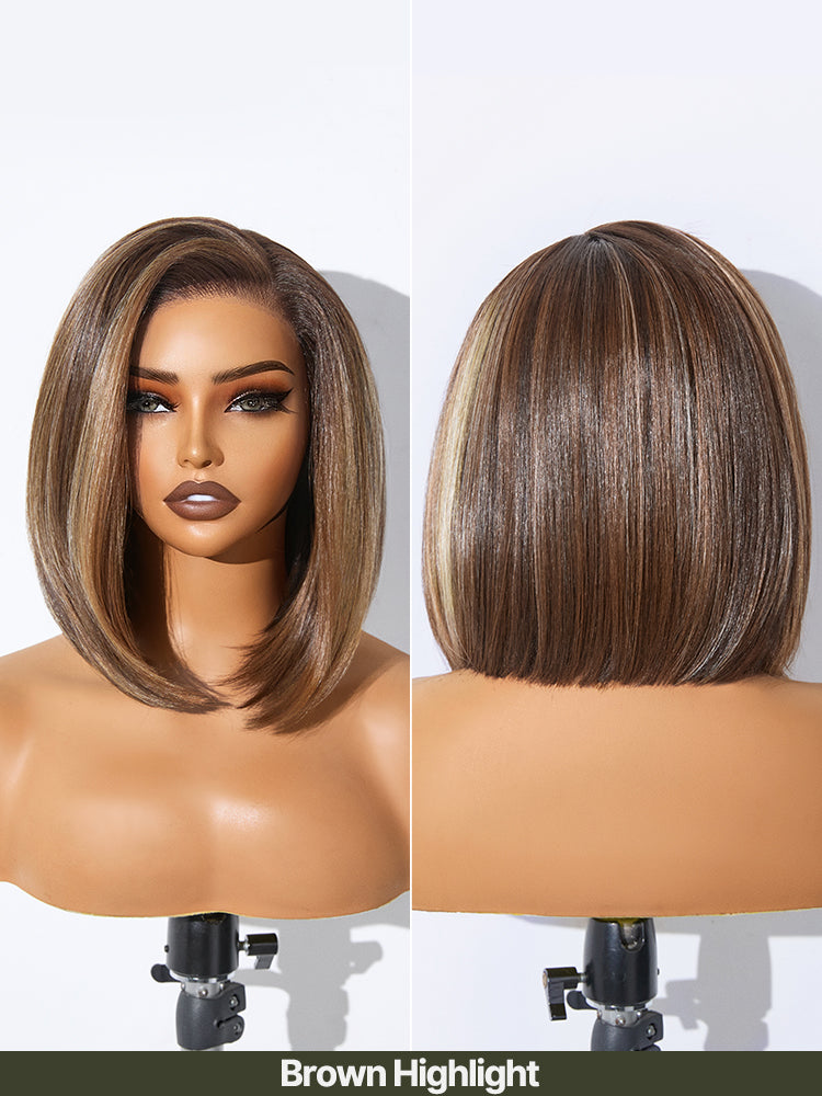 [Blend]Frodio Veralux™ Blend Human Hair Side Part Bob Wig Pre-Plucked Ready-to-Wear Glueless Wig-10