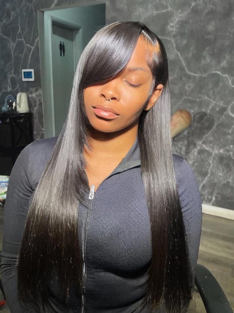 [Blend]Frodio Veralux™ Blend Human Hair 24" Side Bang Wig with Layers Sleek Straight Look Glueless Wig-03