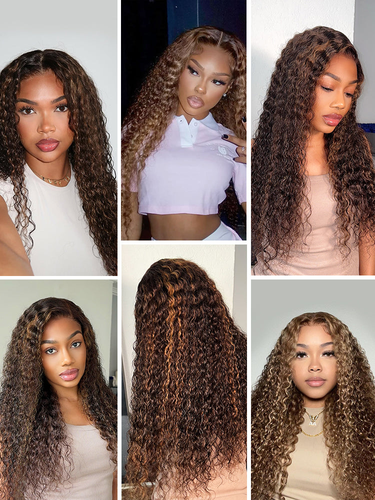 Frodio Veralux™ 13x6 HD Lace Wig Glueless Wear Go Wig 24” Golden Chestnut Curly Premium Fiber Wig – Full Density, Beginner Friendly-06