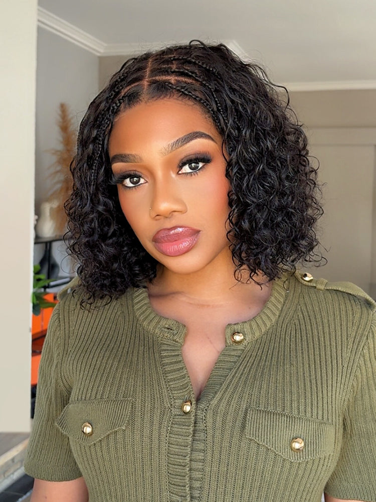 Frodio Veralux™ 13x6 HD Lace Wig Glueless Wear & Go 12” Boho Braids Water Wave Wig – Premium Fiber, Beginner Friendly-01