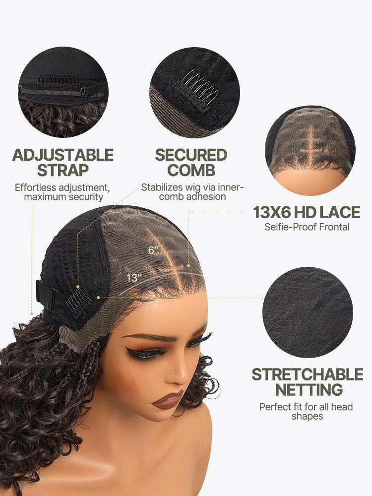 Frodio Veralux™ 13x6 HD Lace Wig Glueless Wear & Go 12” Boho Braids Water Wave Wig – Premium Fiber, Beginner Friendly-02