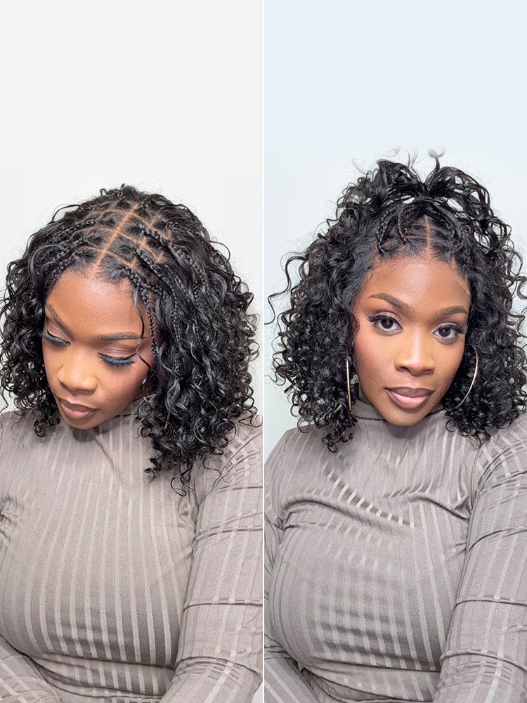 Frodio Veralux™ 13x6 HD Lace Wig Glueless Wear & Go 12” Boho Braids Water Wave Wig – Premium Fiber, Beginner Friendly-06