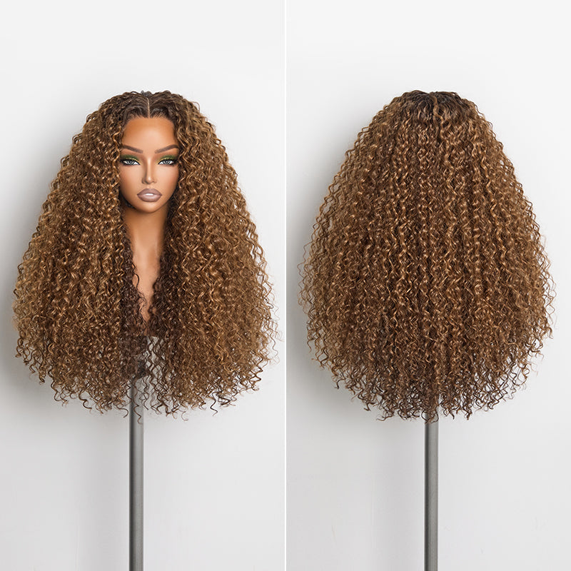 Frodio Veralux™ 13x6 HD Lace Wig Glueless Wear Go Wig 24” Golden Chestnut Curly Premium Fiber Wig – Full Density, Beginner Friendly-14