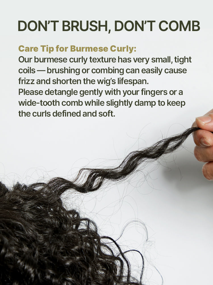 [Blend] Frodio Veralux™ Blend Human Hair 18" Burmese Curly 3-in-1 Half Wig — Spiral Ends Natural Volume-05