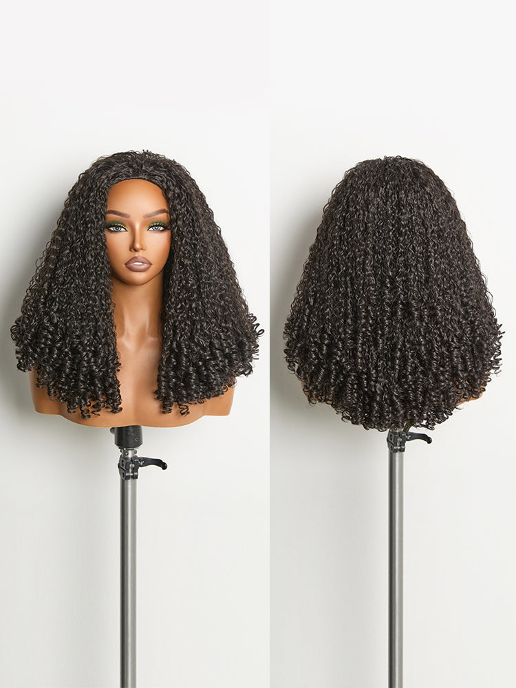 [Blend] Frodio Veralux™ Blend Human Hair 18" Burmese Curly 3-in-1 Half Wig — Spiral Ends Natural Volume-06