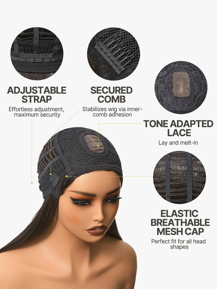 [Blend] Frodio Veralux™ Blend Human Hair Yaki Straight Bob Wig With Bangs – Ready To Wear-03