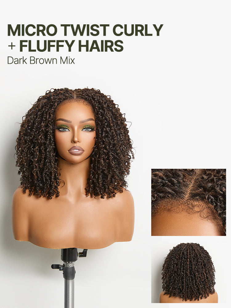 Frodio Veralux™ Micro Twist Curly Dreadlock Wig 11x4 HD Lace Front Glueless Synthetic Hair-23