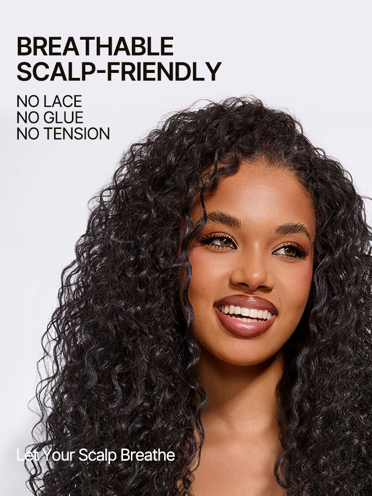[Free Wigs Giveaway] Frodio Veralux™ Blend Human Hair 3-in-1 Bouncy Curly Half Wig Ready to Wear Effortless Daily Wear-06