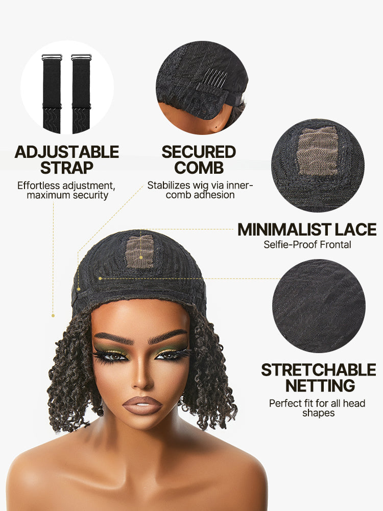 Frodio Wear and Go Micro Twist Synthetic Wig with Bangs Short Braided Glueless Wig Beginner Friendly-04