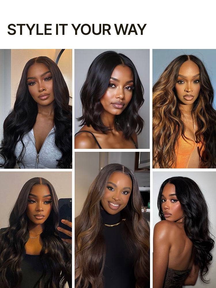 Frodio Veralux™ Blend Human Hair Middle Part Loose Wave Wig Glueless Ready to Wear Blend Hair Wig-17