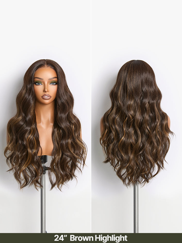 Frodio Veralux™ Blend Human Hair Middle Part Loose Wave Wig Glueless Ready to Wear Blend Hair Wig-25