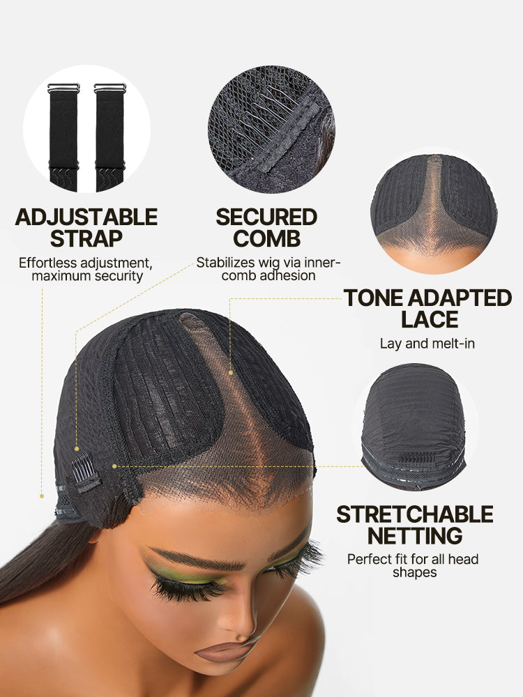 [Blend]Frodio Veralux™ Blend Human Hair Easy Throw On Lace Wig Silky Straight Glueless Lace Wig Beginner Friendly-05