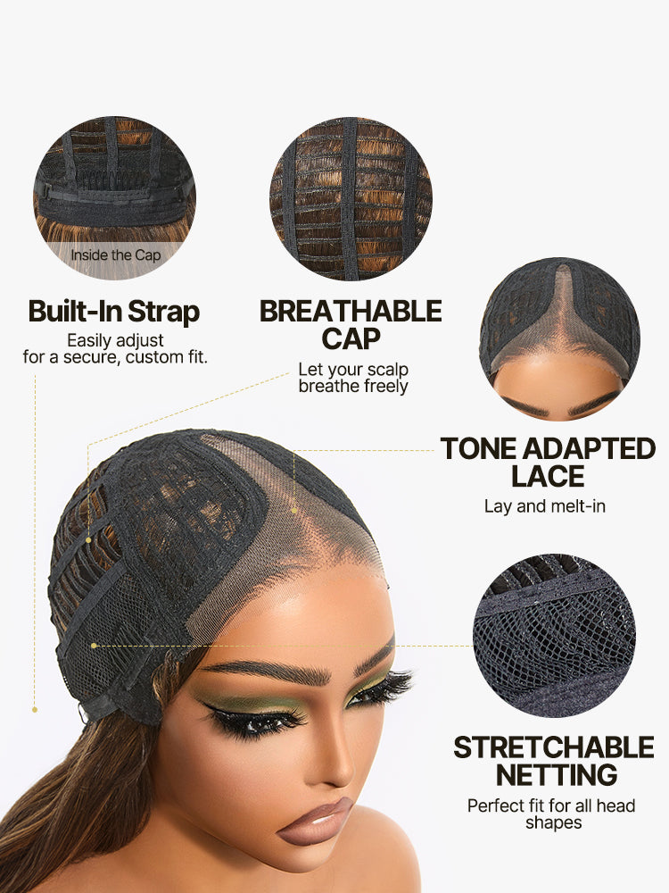 Frodio Veralux™ Blend Human Hair Middle Part Loose Wave Wig Glueless Ready to Wear Blend Hair Wig-32