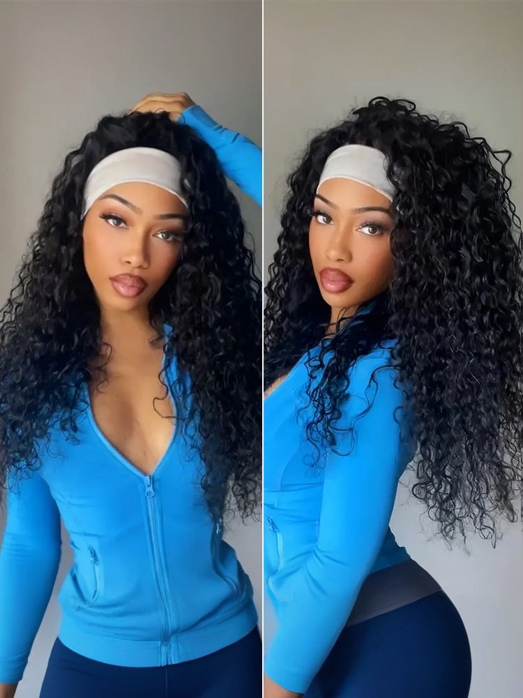 Frodio Veralux™ Fiber 22″ Deep Wave Glueless Headband Wig Big Hair Curly Hair Wig Natural Volume & Bounce-15
