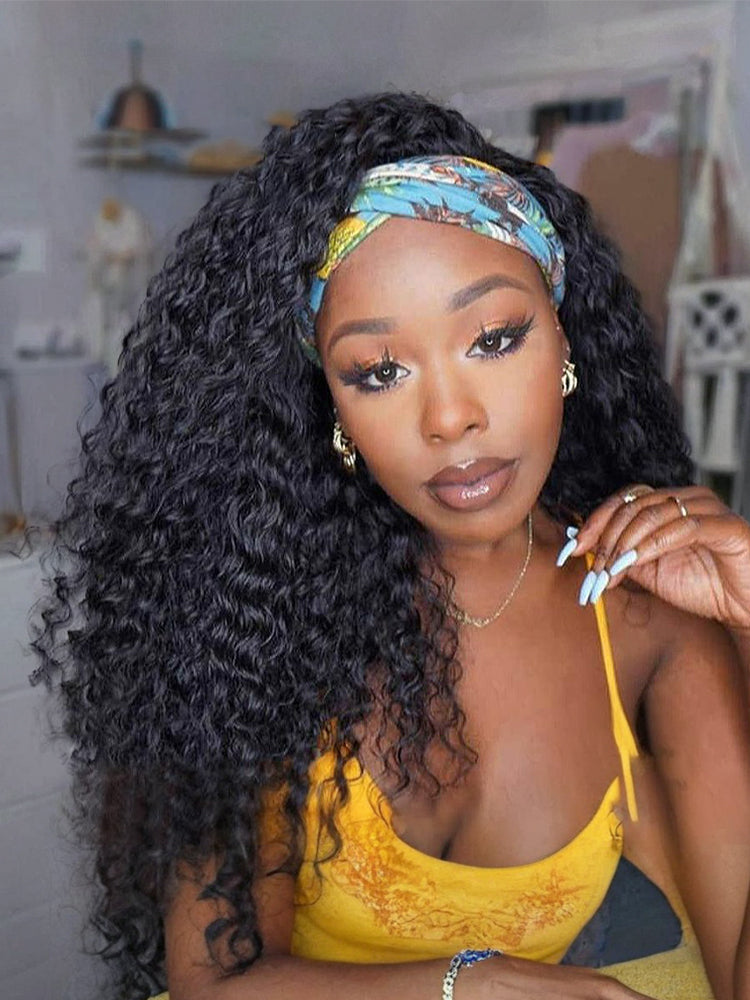 Frodio Veralux™ Fiber 22″ Deep Wave Glueless Headband Wig Big Hair Curly Hair Wig Natural Volume & Bounce-16