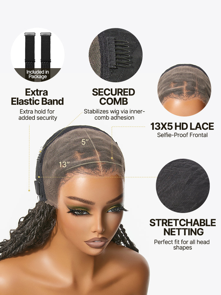 [Free Wigs Giveaway] Frodio Veralux™ Fiber Boho Knot Twist Bob Wig 13x5 Lace Front Wig Beginner Friendly-05